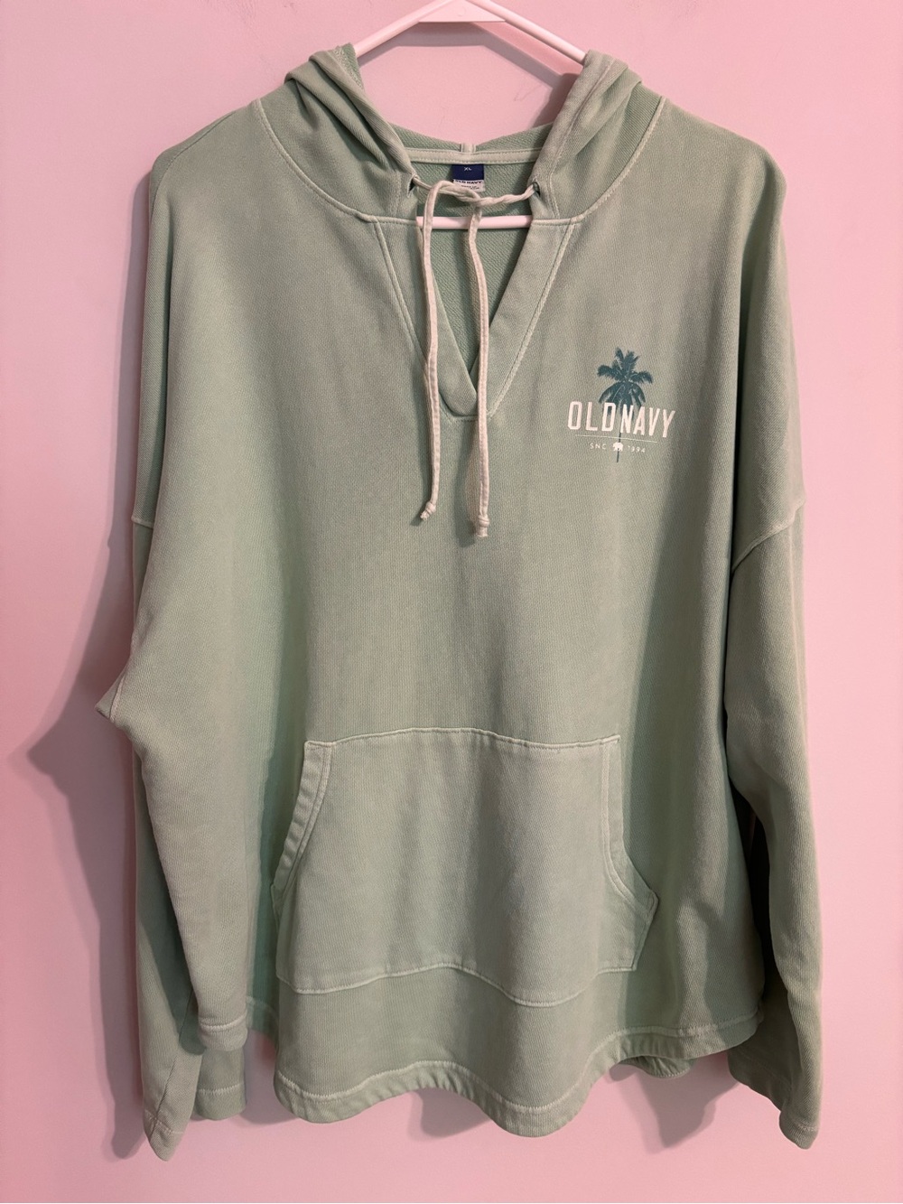 Old Navy pale green Slouchy French-Terry Tunic Hoodie